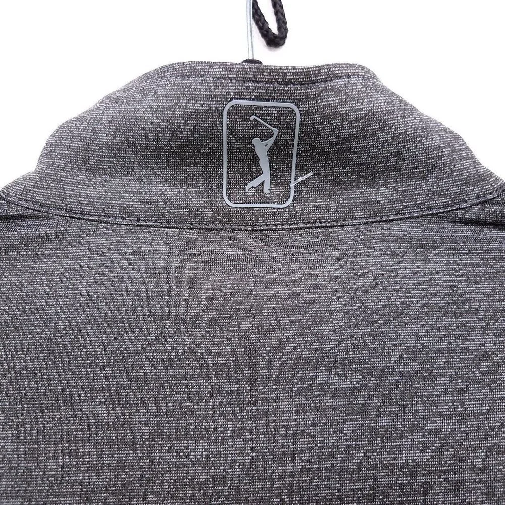 PGA Tour Quarter Zip Pullover Long Sleeve Men's Medium Polyester Golf Shirt Gray - Picture 8 of 13